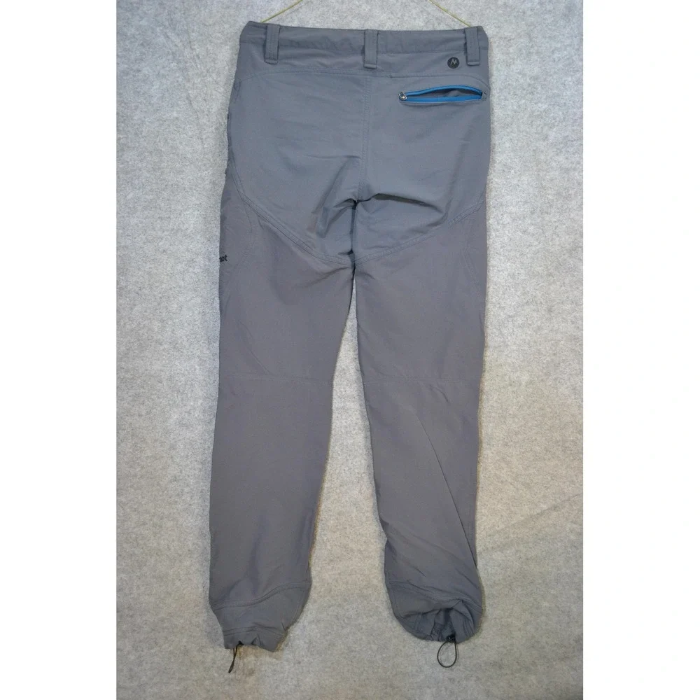 Marmot Pants Mens 30 Gray Softshell Trekking Hiking Climbing Zip Pockets 32x32